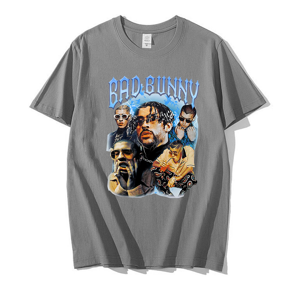 Bad Bunny 2021 Men T Shirts Summer Short Sleeve T Shirts Cotton Plus Size Oversize Tee 3 - Bad Bunny Store