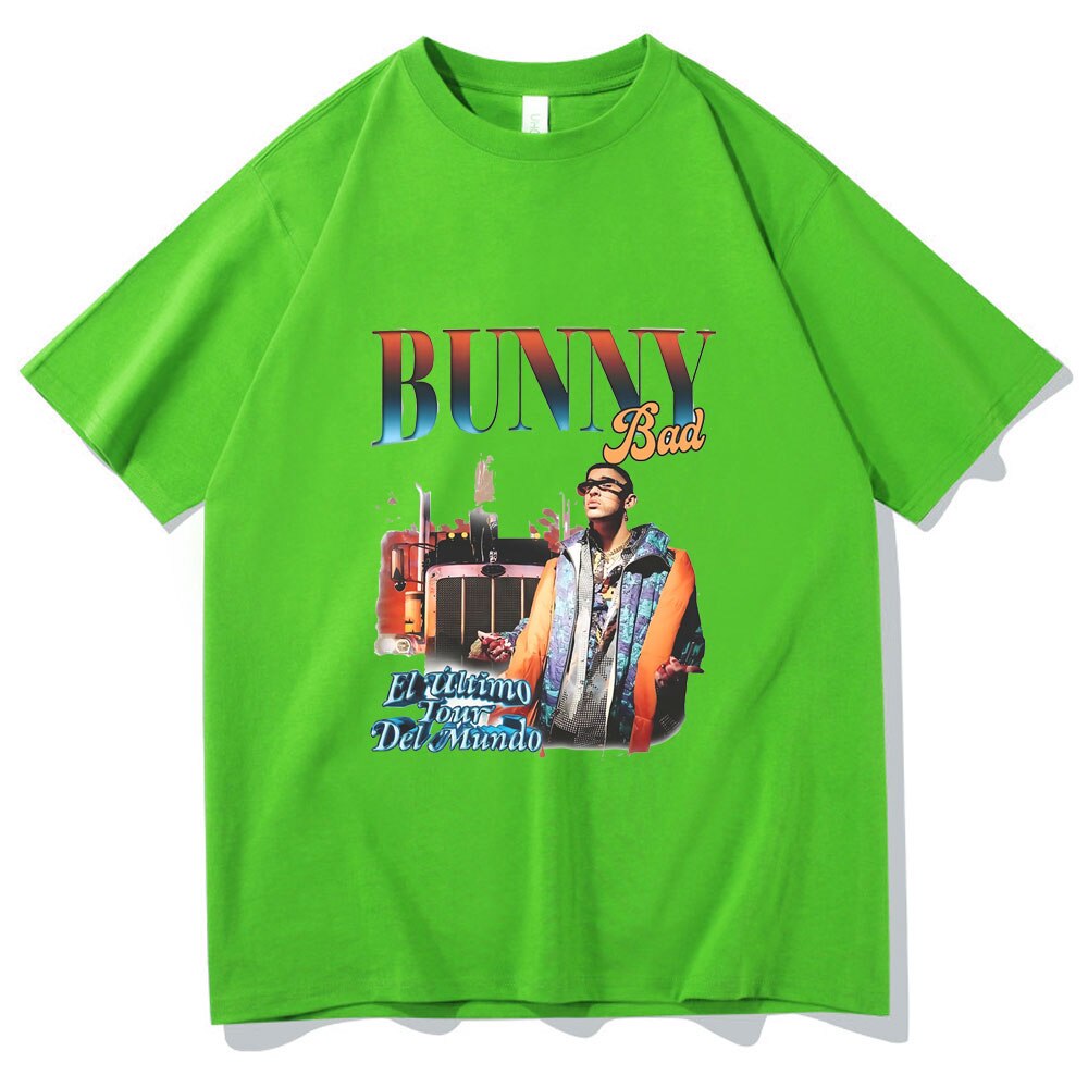 Men Tshirt Mens Aesthetic Tees Tops Awesome Hip Hop Popular Bad Bunny Harajuku Rapper Unisex Fashion 5 - Bad Bunny Store