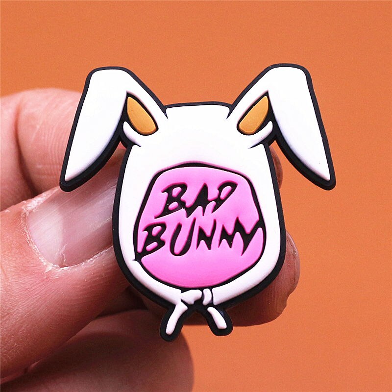 1pcs Bad Bunny Shoe Charms Colorful Windmill Flower Girl Lipstick Slipper Accessories Decoration Fit Croc Jibz 2 - Bad Bunny Store