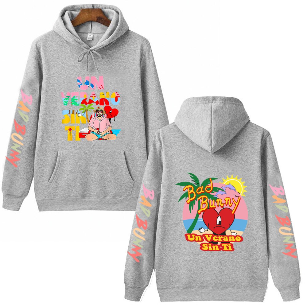 Bad Bunny Un Verano Sin Ti Printed Hoodie Unisex Long Sleeve Hip Hop Sweatshirt 2 - Bad Bunny Store
